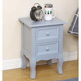 Set Nightstands Bedroom, Simple Wooden Bedside Table Night Stand with Drawer and Storage Basket Household(gray) W2296P147099