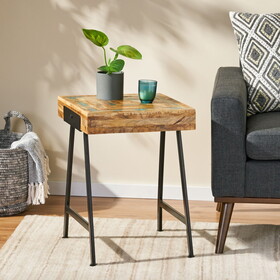 Wood & Iron End Table