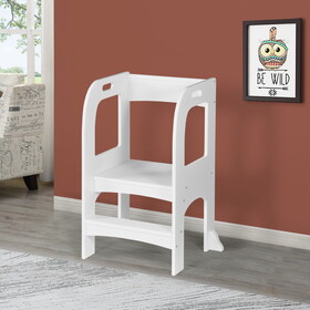 Child Standing Tower, Step Stools for Kids, Toddler Step Stool for Kitchen Counter, White