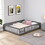 Twin Size Floor Bed with Door,Solid Wood Platform Bed Frame with Fence,Suitable for children,Pine Wood,Gray W2297P202862