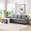 Sectional Sofa Set for Living Room with L Shape Chaise Lounge,cup holder and Left Hand with Storage Chaise Modern 4 Seat (Grey) W2297S00011