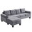 Sectional Sofa Set for Living Room with L Shape Chaise Lounge,cup holder and Left Hand with Storage Chaise Modern 4 Seat (Grey) W2297S00011