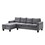 Sectional Sofa Set for Living Room with L Shape Chaise Lounge,cup holder and Left Hand with Storage Chaise Modern 4 Seat (Grey) W2297S00011