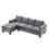 Sectional Sofa Set for Living Room with L Shape Chaise Lounge,cup holder and Left Hand with Storage Chaise Modern 4 Seat (Grey) W2297S00011