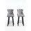 Yisheng Modern Swivel 27" H Seat Set of 2 Velvet Barstools with Large Backrest and Sturdy Footrest,button Tufted Rivet Trim Dining Room Chairs with Metal Pull Ring,Gray W2311P149213