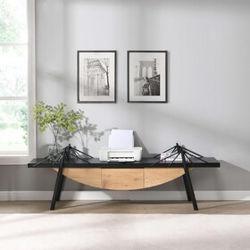 Sailboat-Shaped TV Stand, 70.87 inch Modern Entertainment Center with Drawer, MDF Wood Media Console Table, Unique Nautical Design, Sturdy Metal Support, Storage Cabinet for Living Room and Office