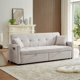 83.47-inch Ivory Fabric 3 in 1 Convertible Sleeper Sofa Bed, for Living Room, Bedroom, Apartment, Office W2318P152775