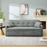 83.47-inch Dark Grey Fabric 3 in 1 Convertible Sleeper Sofa Bed,for Living Room, Bedroom, Apartment, Office W2318P154708