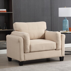 Modern Sofa Couch, 23" Deep Seat Sectional Sofa for Living Room, Single Sofa, Boucl&#233; Couch Sofa, Khaki Chair W2325P173115