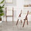 Upholstered folding Dining chair, space saving, easy to carry, Dining Room, 2-Pack-Cream white+Cherry W2336P163965