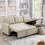 Upholstered Pull Out Sectional Sofa with Storage Chaise, Convertible Corner Couch, Beige W2336S00003