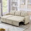 Upholstered Pull Out Sectional Sofa with Storage Chaise, Convertible Corner Couch, Beige W2336S00003