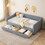 Twin Size Daybed with Drawers Upholstered Tufted Sofa Bed, with Button on Back and Piping on Waved Shape Arms-Light Grey W2336S00005