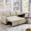 Upholstered Pull Out Sectional Sofa with Storage Chaise, Convertible Corner Couch, Beige W2336S00014