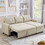 Upholstered Pull Out Sectional Sofa with Storage Chaise, Convertible Corner Couch, Beige W2336S00014