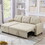 Upholstered Pull Out Sectional Sofa with Storage Chaise, Convertible Corner Couch, Beige W2336S00014