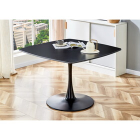 42.1"BLACK Table Mid-century Dining Table for 4-6 people with Round MDF Table Top, Pedestal Dining Table, End Table Leisure Coffee Table