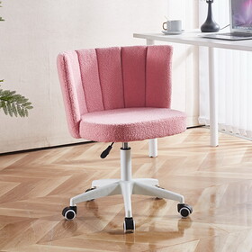 set of 1,Home Office Chair,Fluffy Fuzzy Comfortable Makeup Vanity Chair,Swivel Desk Chair Height Adjustable Dressing Chair for Bedroom W234P153947