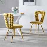 Modern chair(set of 2) with iron tube legs, soft cushions and comfortable backrest, suitable for dining room, living room, cafe,hairball back W234P154835