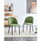 Green Modern chair(set of 2) with iron tube legs, soft cushions and comfortable backrest, suitable for dining room, living room, cafe,hairball back