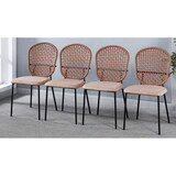 black leg and orange sennit chair,set of 4,dining chair,coffee chair P-W23460281