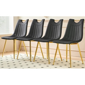 golden leg and black seat chair,set of 4,dining chair,coffee chair W234P185622