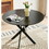 42.1"BLACK Table Mid-century Dining Table for 4-6 people with Round MDF Table Top, Pedestal Dining Table, End Table Leisure Coffee Table,cross leg W234P185624