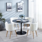 1+4,5pieces table and chair,BLACK AND WHITE dining sets,kitchen sets,coffee sets,MDF table and fabric chair W234S00054