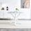 1+4,5pieces dining set,42.1"WHITE Table cross leg Mid-century Dining Table for 4-6 people with Round MDF Table Top, Pedestal Dining Table, End Table Leisure Coffee Table W234S00057