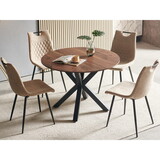 1+4,5pieces dining set, Table metal leg Mid-century Dining Table for 4-6 people with MDF Table Top, Pedestal Dining Table, End Table Leisure Coffee Table W234S00067