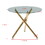 1+4,5pieces dining set, Table metal leg Mid-century Dining Table for 4-6 people with glass Table Top, Pedestal Dining Table, End Table Leisure Coffee Table W234S00074