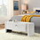 Oval Ottoman Storage Bench Chenille Fabric Bench with Large Storage Space for the Living Room, Entryway and Bedroom,Cream white W2353P153125