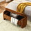 Oval Ottoman orange Storage Bench Chenille Fabric Bench with Large Storage Space for the Living Room, Entryway and Bedroom,Orange W2353P153129