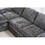 Modern Deep 3-Seat Sofa Couch with Ottoman, Polyester Sofa Sleeper Comfy Upholstered Furniture for Living Room, Apartment, Studio, Office,Dark Grey W2363S00012