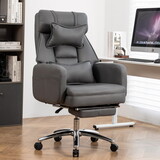 Swivel Ergonomic Office Chair, Technology Leather High Back Office Chair with Lumbar Support Headrest, Sedentary Comfortable Boss Chair, 155° Reclining Computer Chair (Color : Tan) W2367P181249