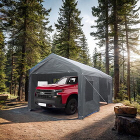 12x20 feet heavy duty outdoor portable garage ventilated canopy carports car shelter W2373P147983