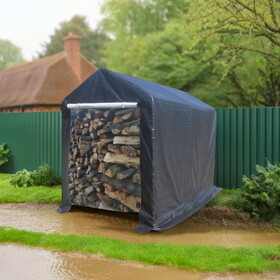 6x8ft heavy duty outdoor storage shed outdoor garage for motorcyle,bike, garden tools, ATV, grey W2373P147984