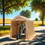 7x12ft Outdoor Portable Gazebo Storage Shelter Shed with 2 Roll up Zipper Doors & Vents Carport for Motorcycle Waterproof and UV Resistant Anti-Snow Portable Garage Kit Tent, Sand W2373P186910