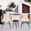 3 Piece Patio Bistro Set with Side Table, Outdoor PE Rattan Conversation Chair Set, Furniture of Coffee Table with Glass Top, Cushions & Lumbar Pillows, (Beige) W237P171574