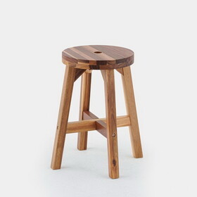 Acacia Wood Stool Round Top Chairs Ideas End Tables for Sofas Sub-stool for Living Room Bedside Strong Weight Capacity Upto 250 LBS, Natural Color W2391P156232