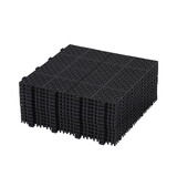 12 x 12 inch Black Interlocking Deck Tiles Plastic Waterproof Outdoor All Weather Anti-slip Bathroom Shower Balcony Porch Strong Weight Capacity Upto 6613 LBS, Rosette Pattern Pack of 12