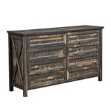 Farmhouse 8 Drawers Dresser Chests for Bedroom, Wood Rustic Wide Chset of Drawers,Storage Dressers Organizer for Bedroom, Living Room,Hallway W2393P197414