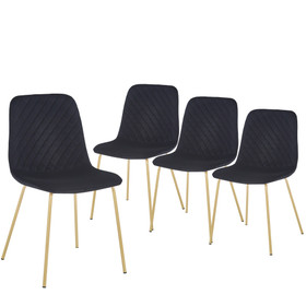 Dining Chair Set of 4 pcs (Black), Style, New Technology, Suitable for Restaurants, Cafes, Taverns, Offices, Living Rooms, Reception Rooms.Simple Structure, Easy Installation. W24025125