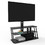 Black Multi-Function Angle and Height Adjustable Tempered Glass TV Stand W24104953