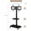 Height and Angle Adjustable Multi-Function Tempered Glass Metal Frame Floor with Lockable Wheels Mobile TV Stand, LCD/Plasma TV bracket 2 Tier Tempered Glass Shelves for Multiple Media Devices