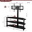 Black Multi-function TV Stand Height Adjustable Bracket Swivel 3-Tier W24105047