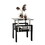 1-Piece Modern Tempered Glass Tea Table Coffee Table End Table, Square Table for Living Room, Black W241104204