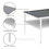 Rectangle Coffee Table with Gray Tempered Glass top and White Legs, Modern Table for Living Room W241139569