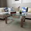 Rectangle Walnut Glass Coffee Table, Clear Coffee Table, Modern Side Center Tables for Living Room, Living Room Furniture W24135189