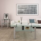 Transparent Glass Grey Coffee Table, Simple, Living Room Coffee Table, Side Center Table W24137336